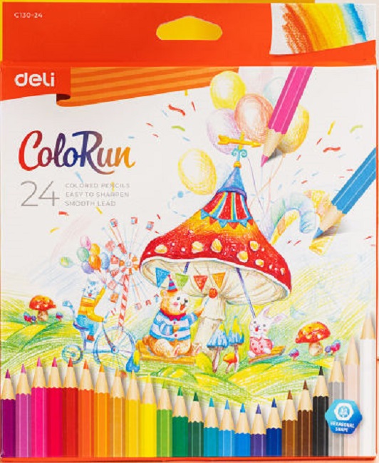 Creioane colorate Deli Colorun - EC130-24, 24 culori