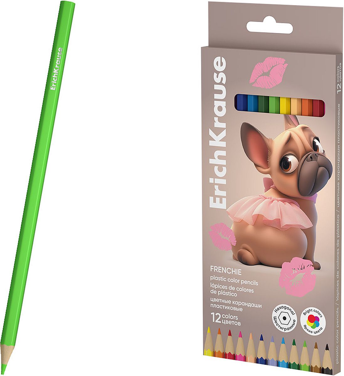 Creioane colorate  ErichKrause Frenchie - 12 culori