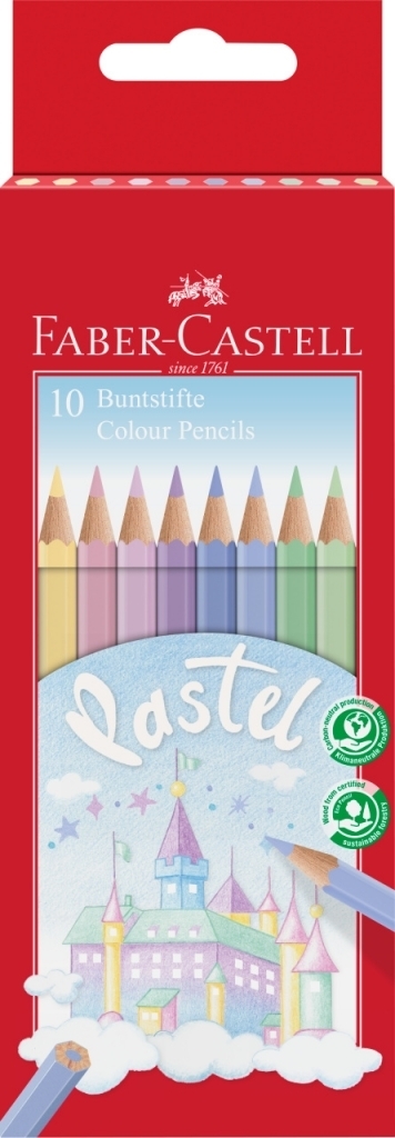 Creioane de culoare Faber-Castell - 10 culori pastelate