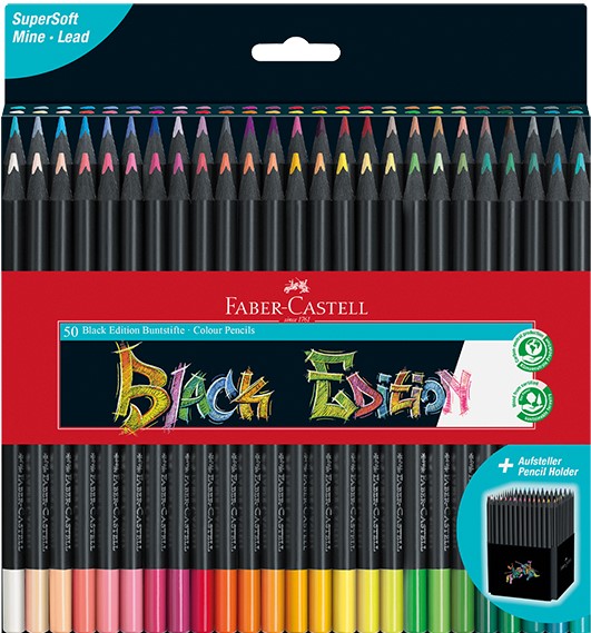 Creioane de culoare Faber-Castell Black Edition - 50 culori