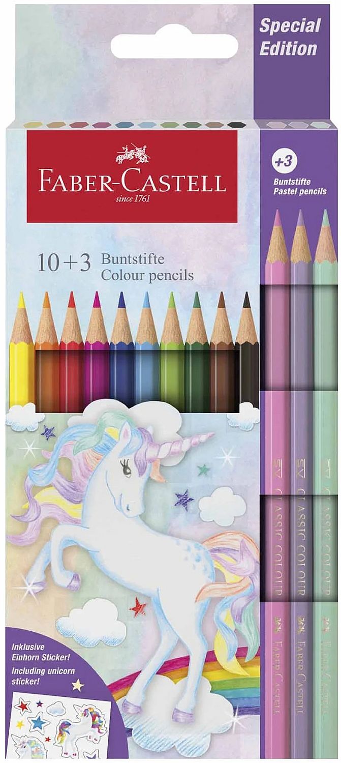 Creioane colorate Faber-Castell - Unicorn 10 + 3 culori
