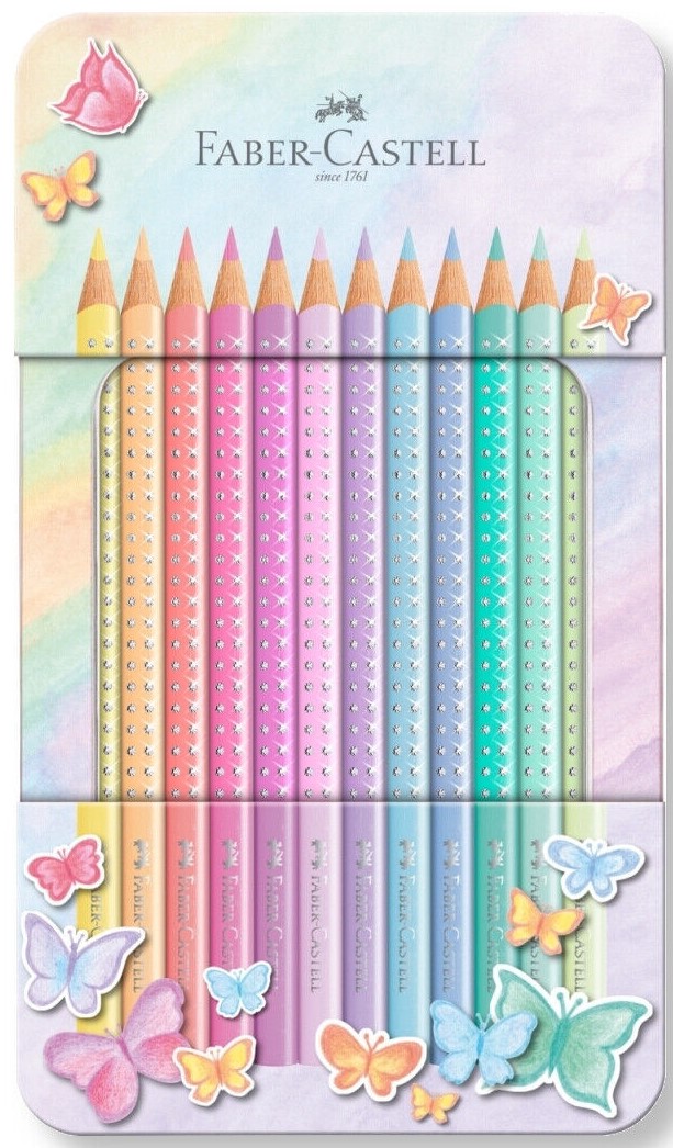 Set cadou 12 creioane colorate pastel Sparkle - imagine 2