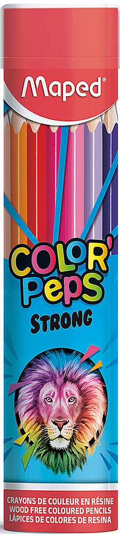 Creioane colorate  Maped Color Peps - 24 culori, in tub metalic