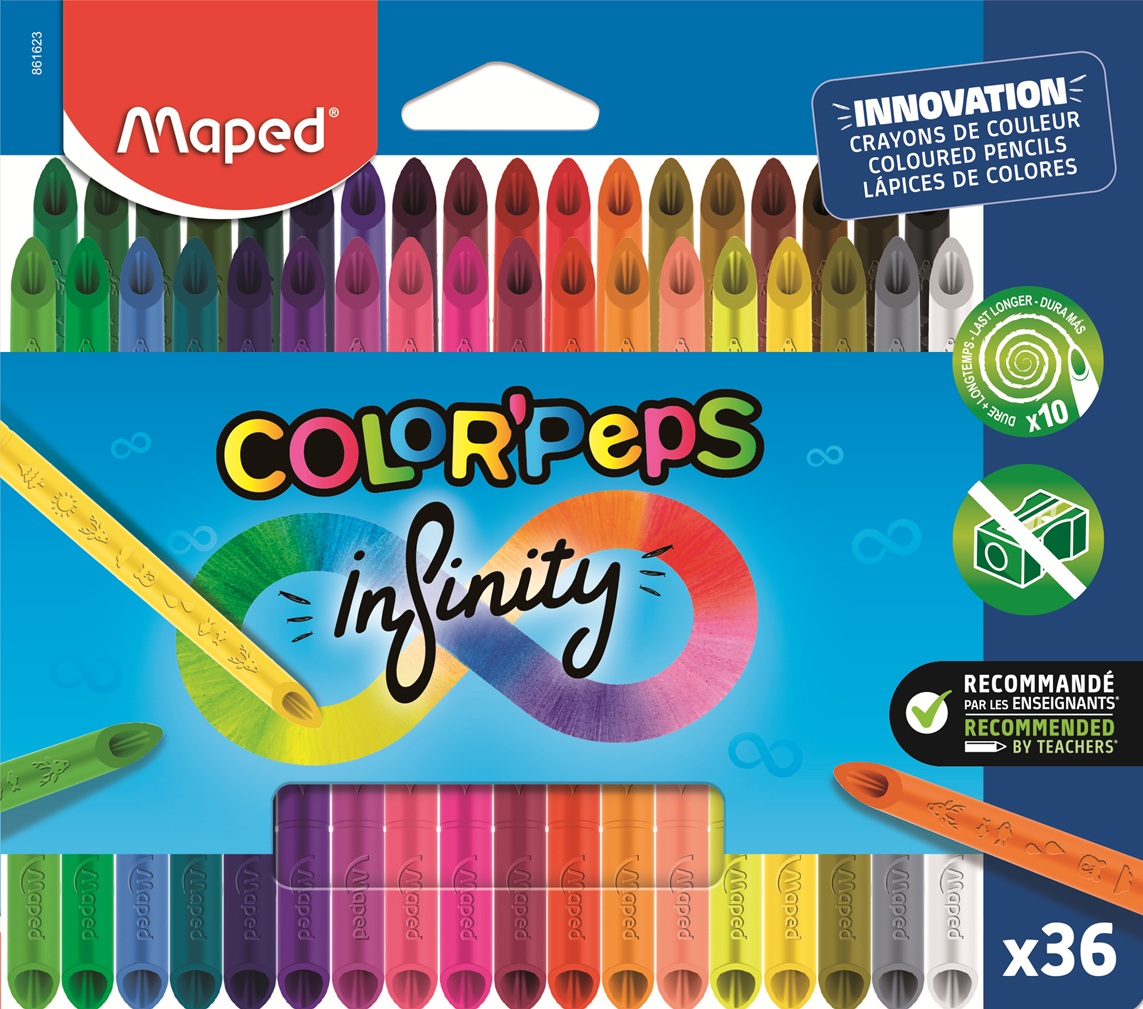 Creioane colorate Maped Color Peps - Infinity, 36 buc