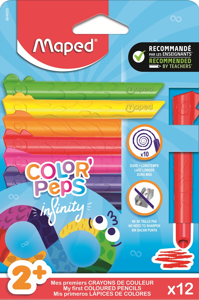 Creioane colorate Maped Color Peps - Infinity Kidy, 12 buc