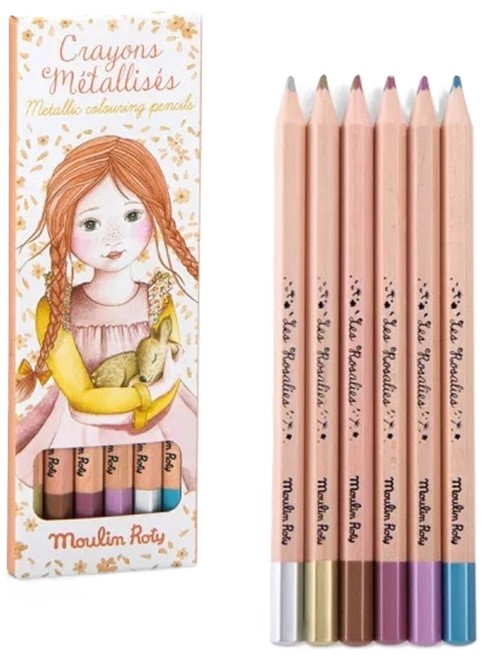 Creioane colorate  Moulin Roty Les Rosalies - 6 buc.