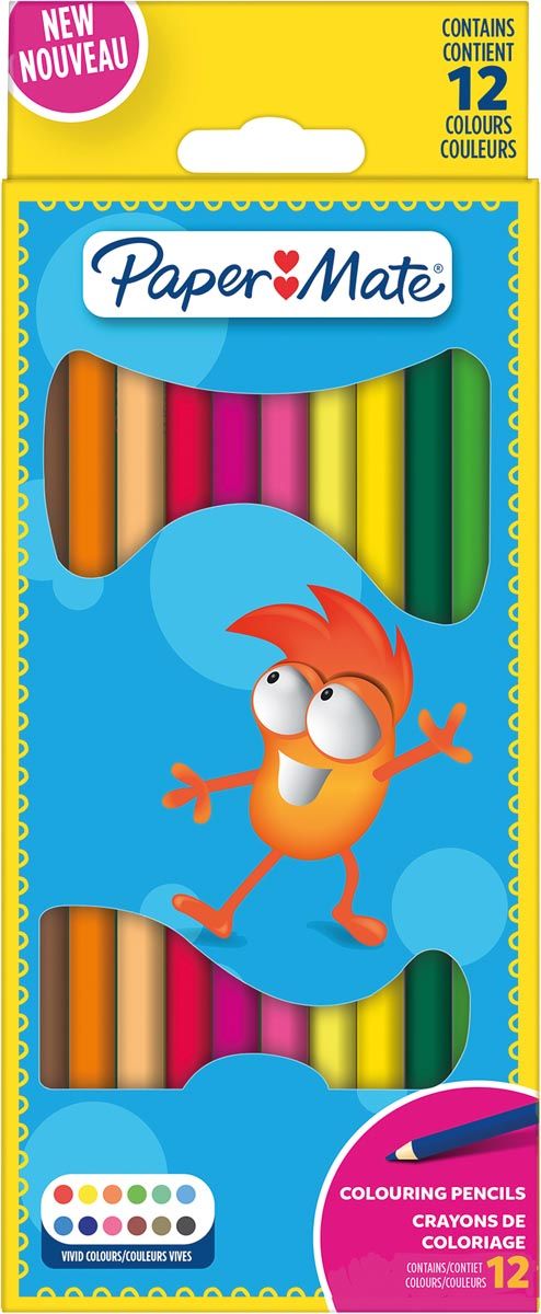 Creioane de colorat Paper Mate Kids - 12 culori