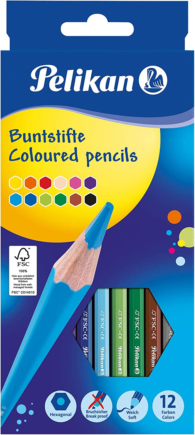 Creioane Colorate Lacuite, Varf 3.0 mm, 12 Bucati, Pelikan - imagine 2
