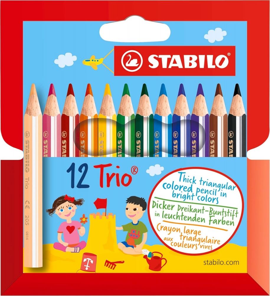 Creioane colorate Stabilo - Trio thick, 12 culori