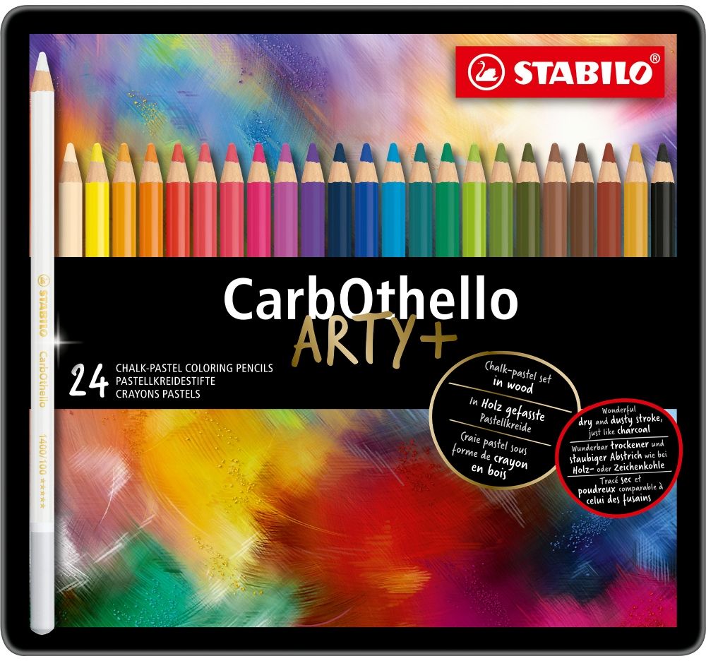 Creioane pastelate colorate Stabilo - CarbOthello, 24 culori