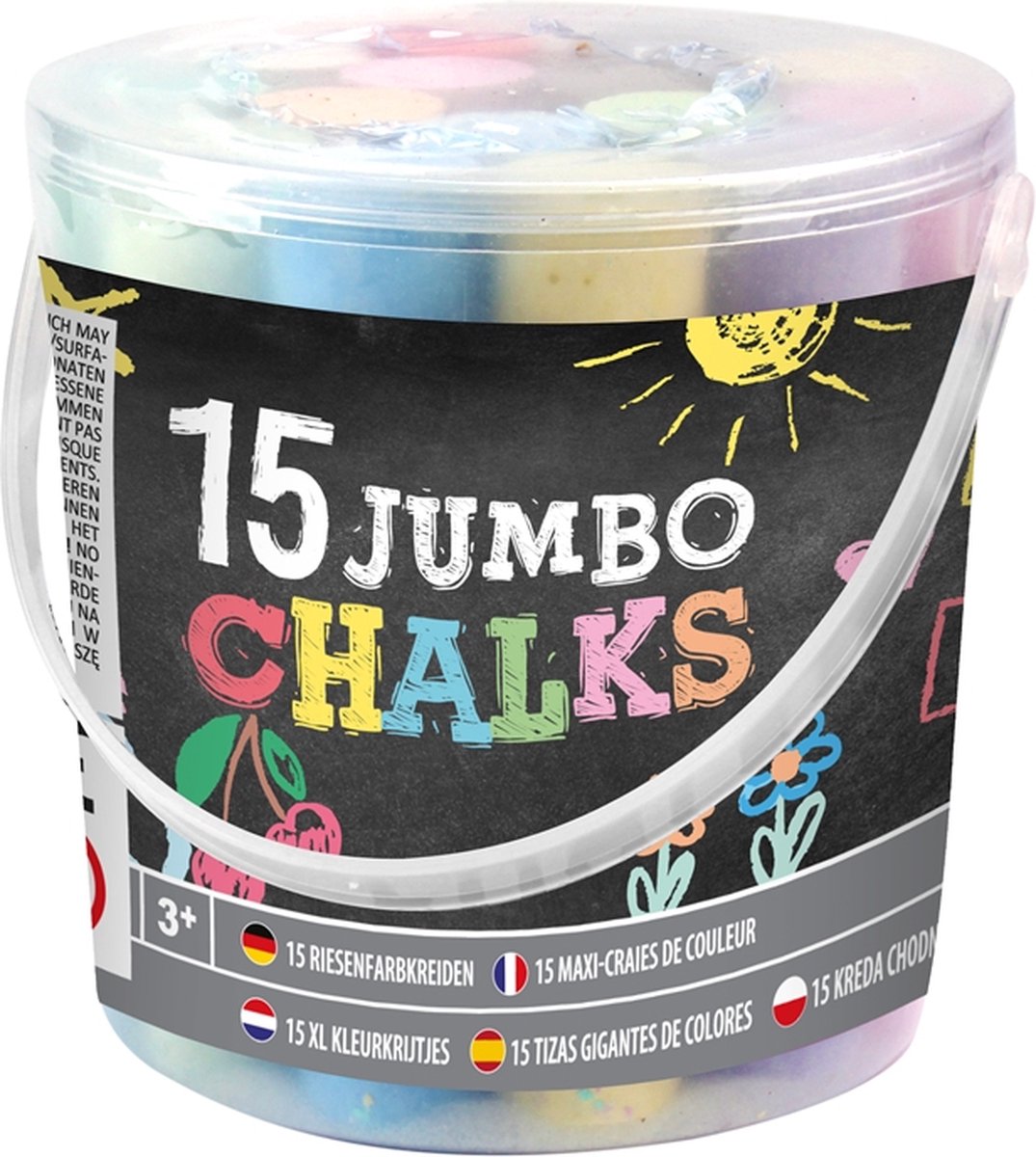 Crete colorate Grafix Jumbo - 15 buc, în găletușă
