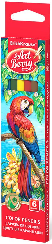 Creioane colorate triunghiulare Erich Krause Art Berry - 6 culori