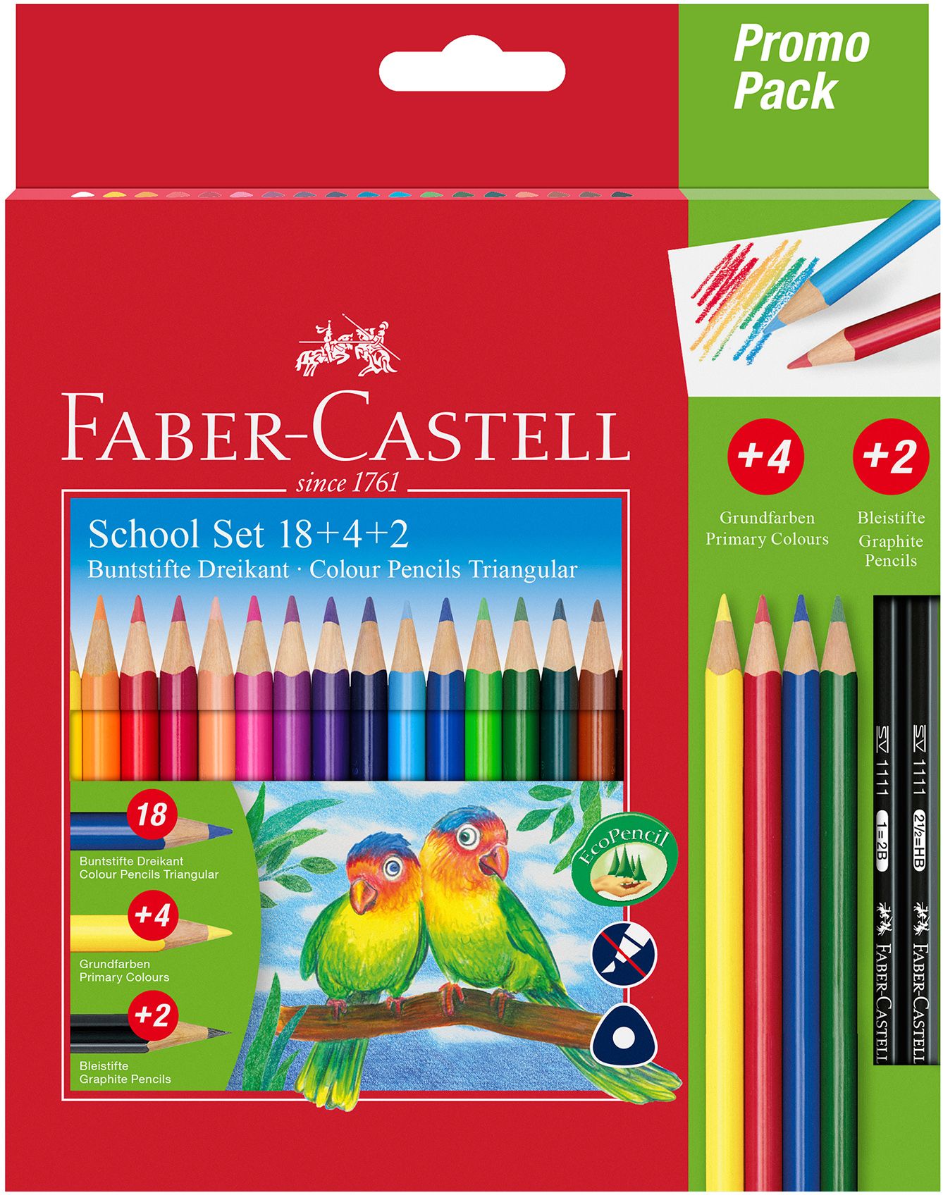 Faber-Castell Creioane colorate triunghiulare - Triunghiulare, 24 bucati
