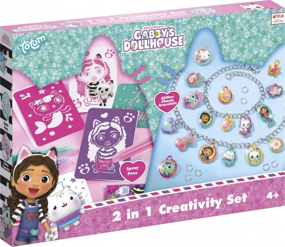 Set creativ 2 în 1 Totum - Creează-ți brățări, Gabby's Dollhouse