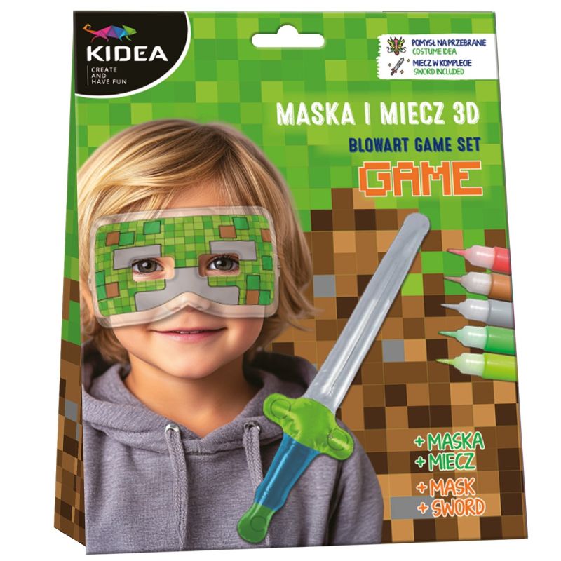 Trusă creativă  3D 3DMască Kidea - Minecraft