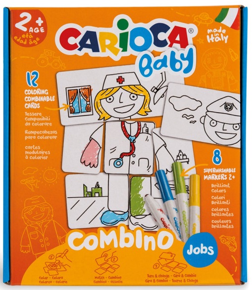 Set de creatie Carioca Baby - Puzzle de colorat, 8 markere