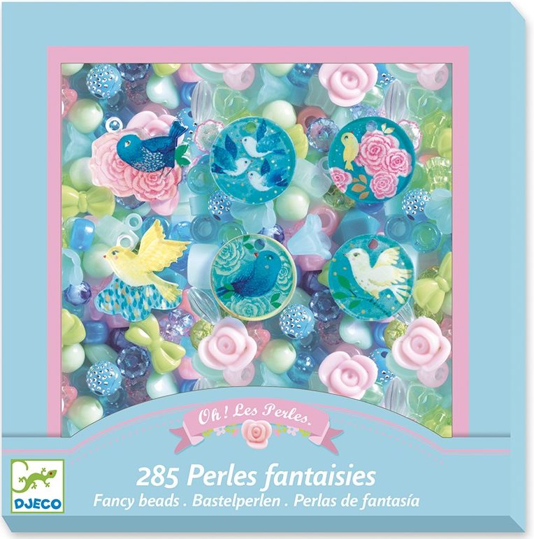 Set de creatie Djeco Fancy Beads Bird - Creaza bijuterii