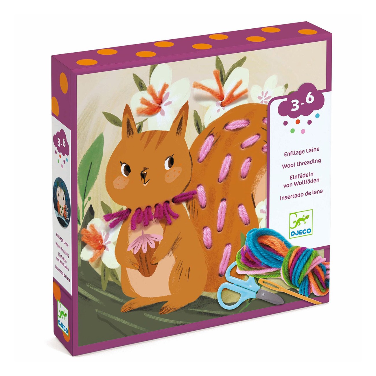 Set creativ Djeco - Modele de broderie cu animale de pădure