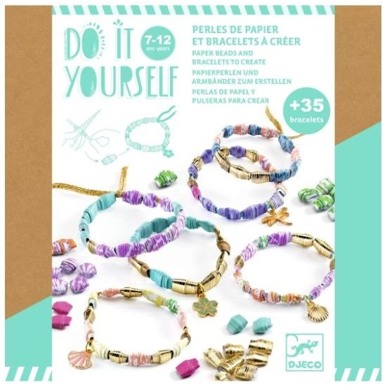 Set creativ Djeco - bratari DIY, Elegant si Auriu