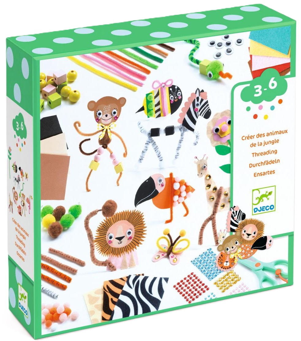 Set creativ  Djeco - Creați animale din junglă