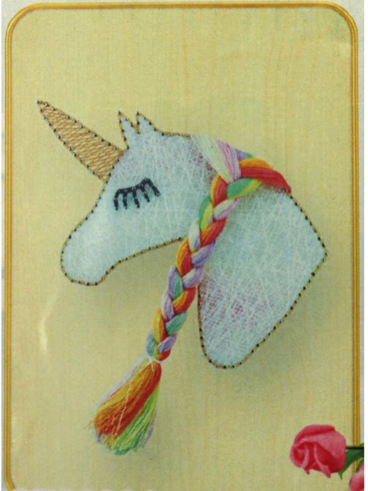 Kit creativ Em art  - String Art cu baza din lemn, Mix, 21 x 30 cm