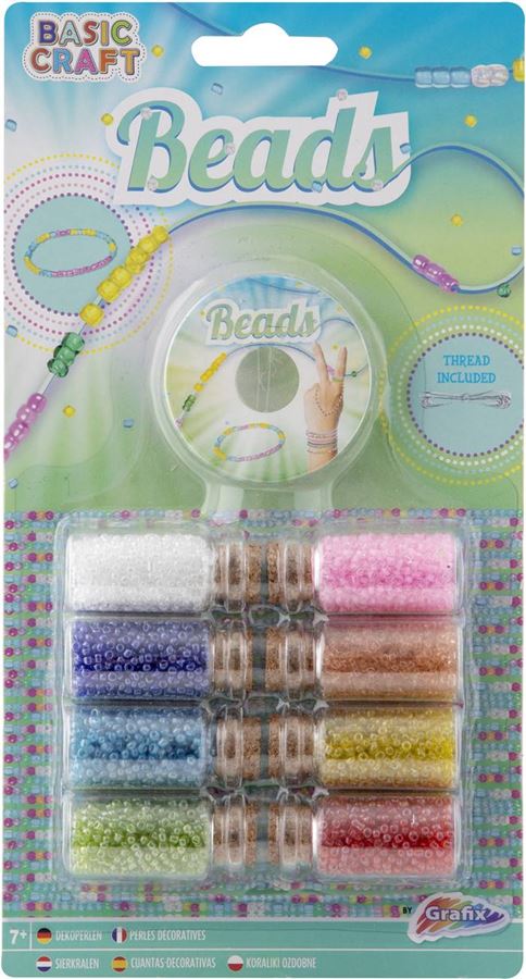 Set creativ Grafix Basic Craft - margele bijuterii, 8 culori