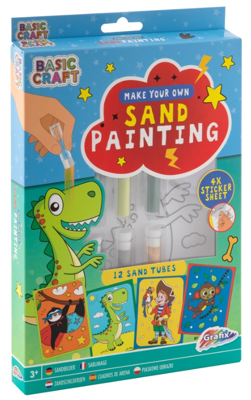 Set creativ Grafix Basic Craft  - desen cu nisip, dinozaur