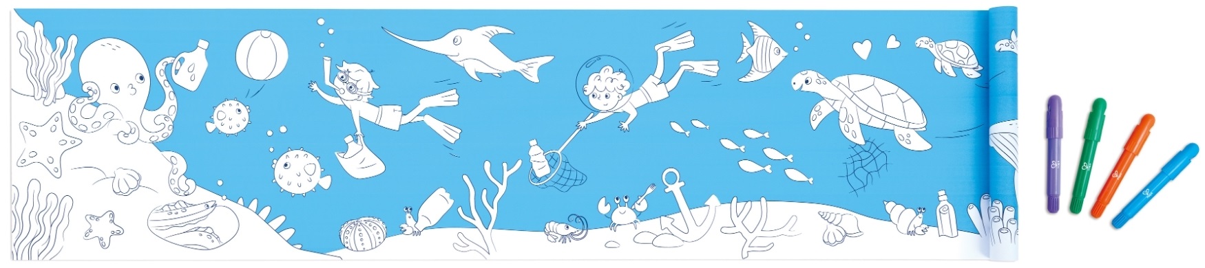 Trusă creativă   Hape International - Rolă de colorat, ocean