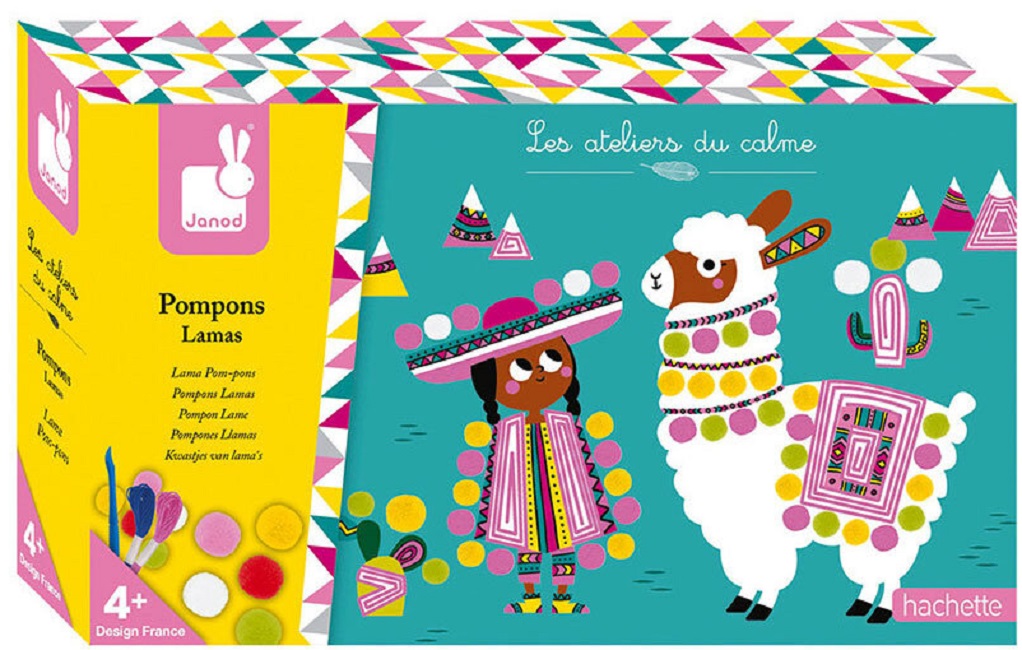 Set creativ Janod - Lama cu  pom-pom