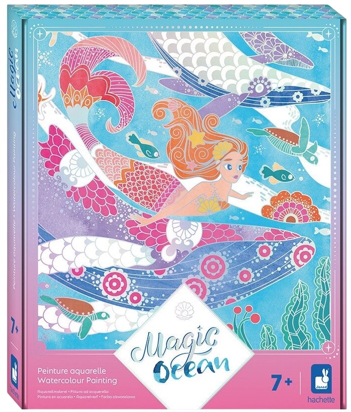 Trusă creativă  Janod - Magic Ocean, desene în acuarelă