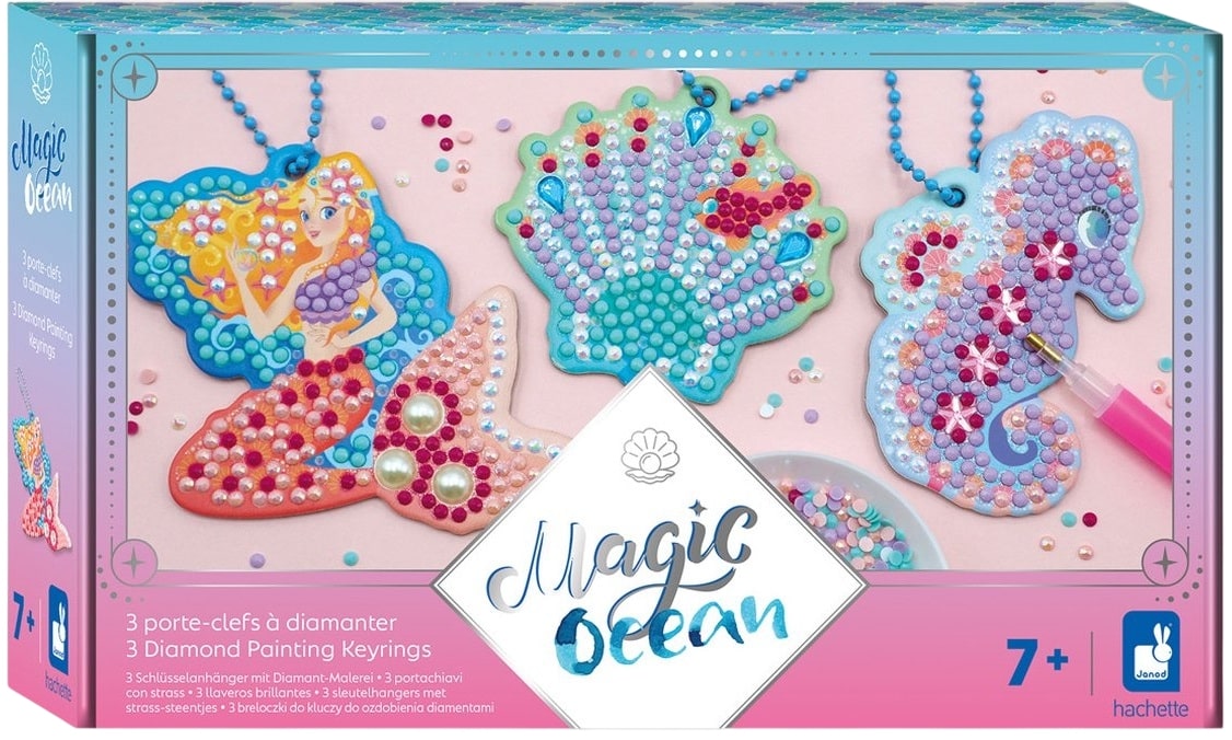 Trusă creativă  Janod - Magic Ocean,brelocuri cu diamante