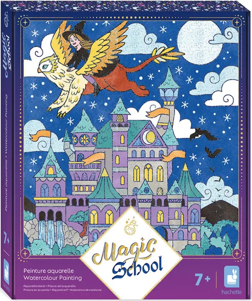Trusă creativă  Janod - Magic School, desene în acuarelă