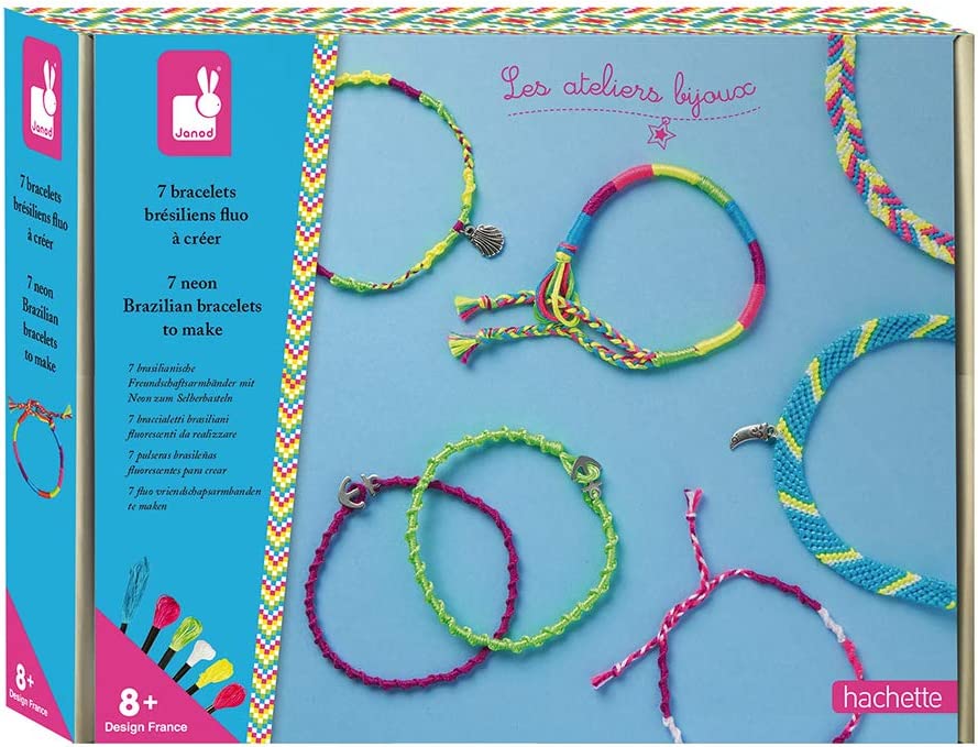 Set creativ Janod - DIY 7 bratari brazilian neon