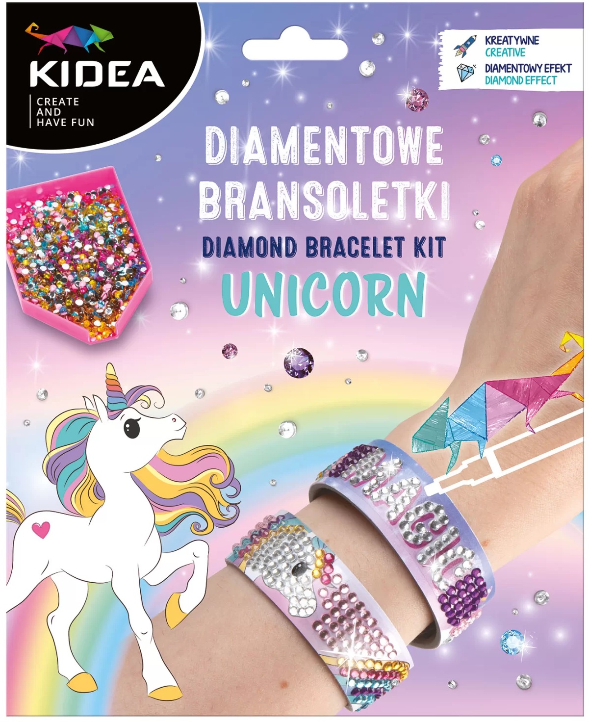 Trusă creativă Kidea - Brățări cu diamante, Unicorni