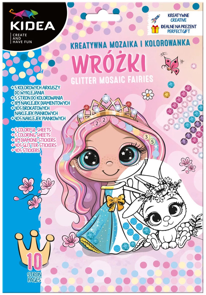 Set creativ Kidea - Zâna, mozaic autocolant