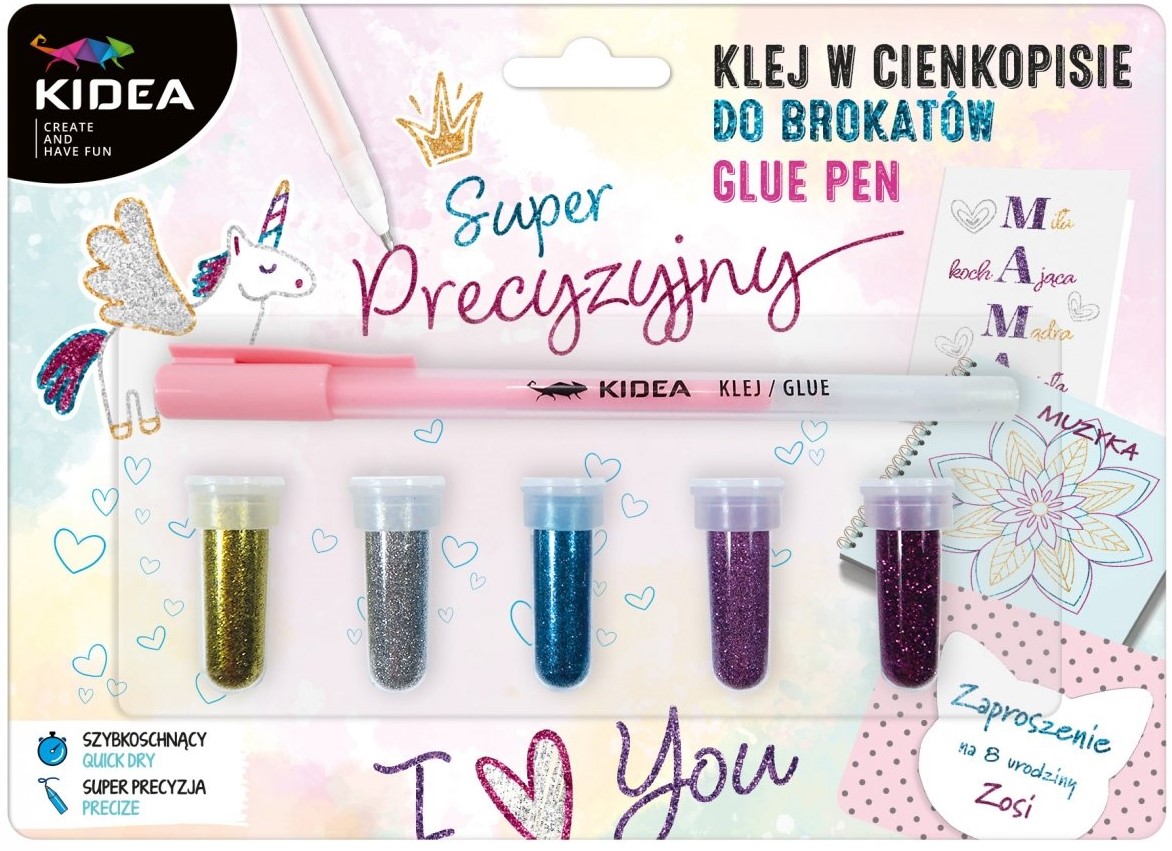 Set creativ Kidea - Pix cu lipici cu sclipici