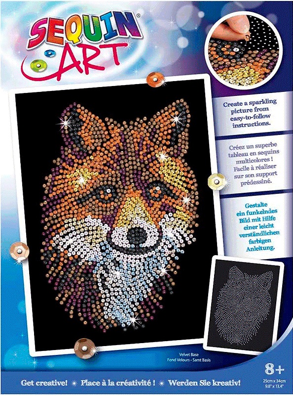 Set creativ KSG Crafts - Artă cu paiete, Vulpe roșie