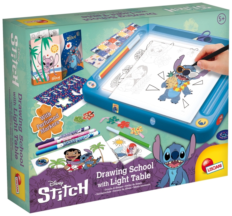 Kit creativ Lisciani Giochi - Cu o placă strălucitoare, Stitch