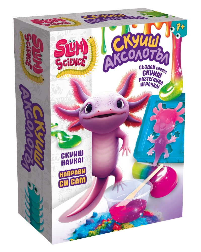 Set creativ Lisciani Slumi Science - Creează-ți singur un squishy Axolotl