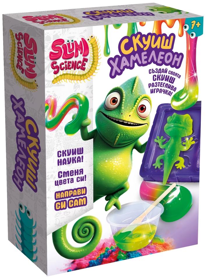 Trusă creativă  Lisciani Slumi Science - Cameleon pufos făcut manual