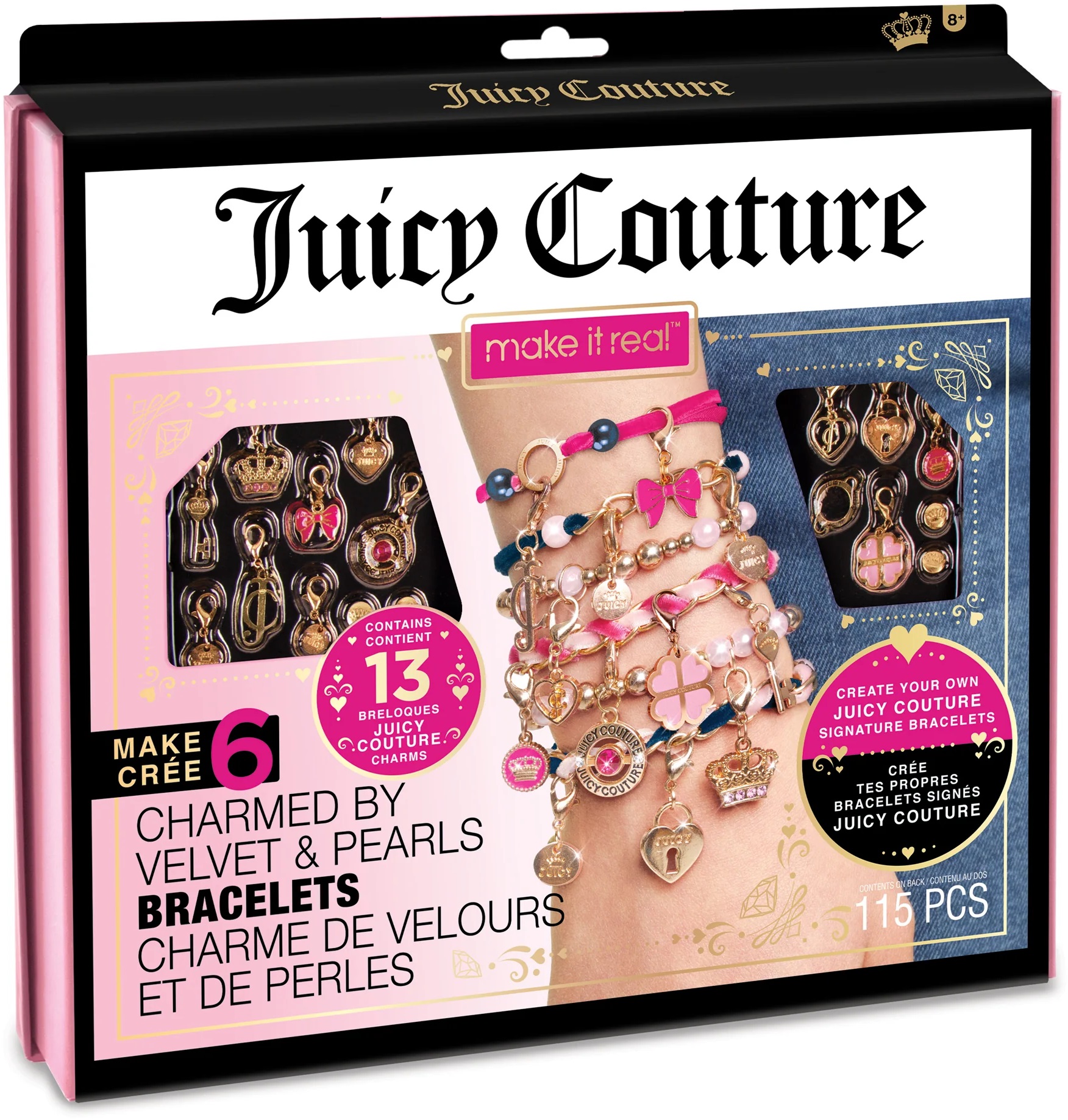 Set creativ Make it Real - Juicy Couture, bratari de catifea cu perle
