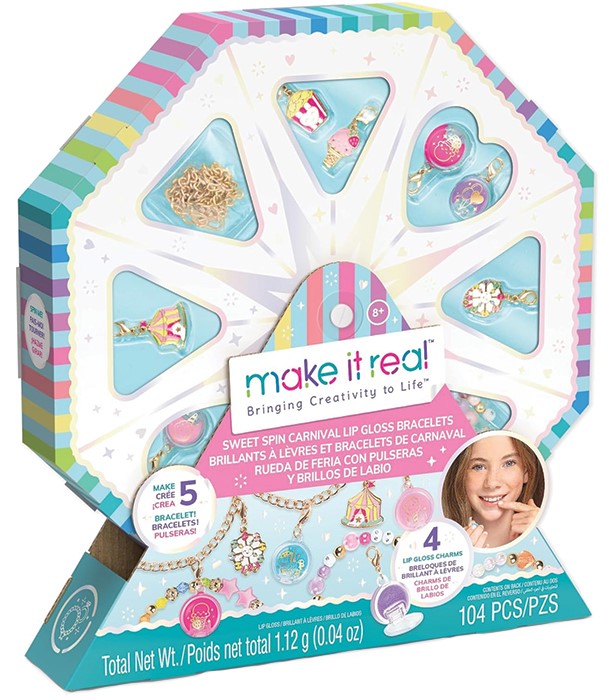 Set creativ Make It Real - Brățări DIY cu luciu de buze, 104 piese