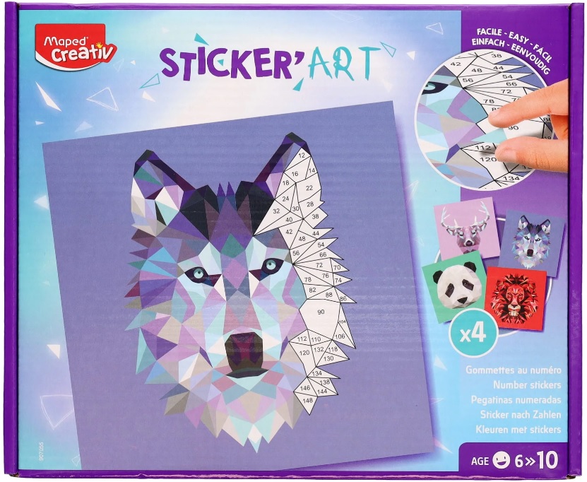 Set creativ Maped Creativ - Sticker Art, 4 modele