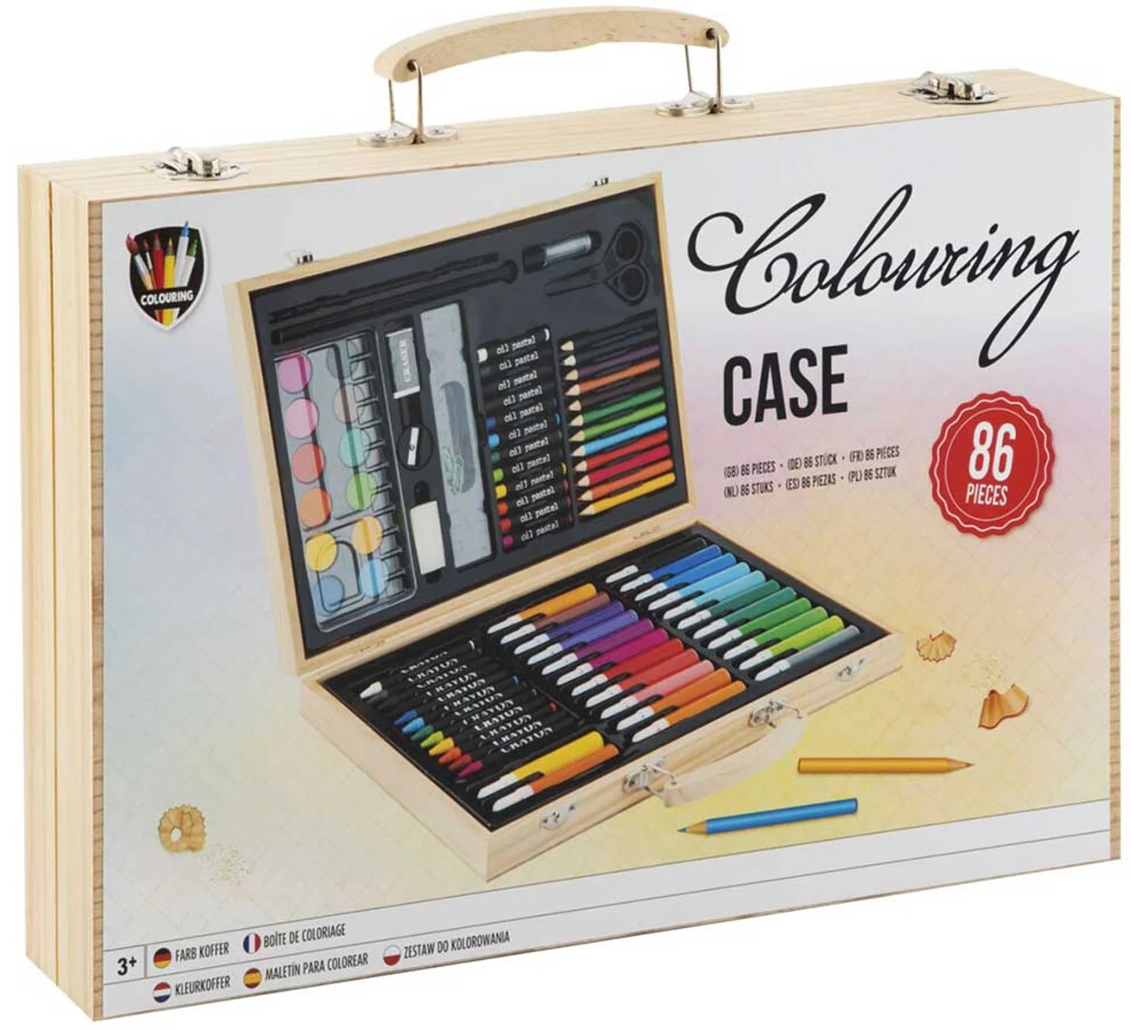 Set creativ  Moxy - 86 piese, într-o cutie de lemn