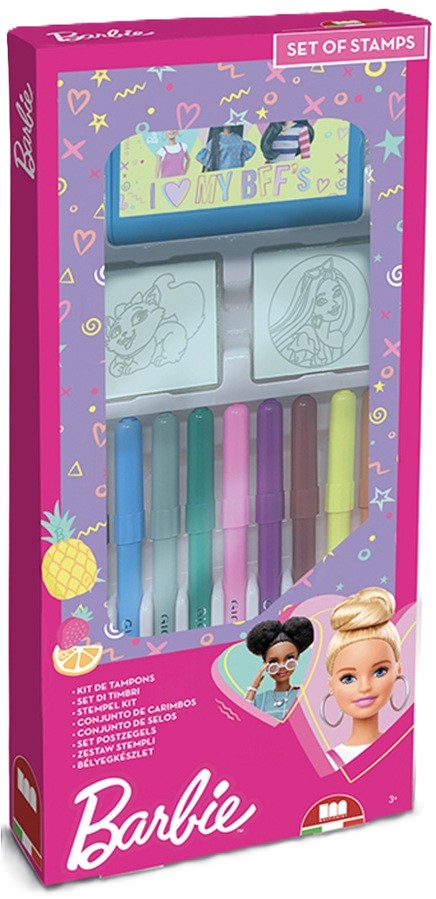 Set carioci  Multiprint Barbie - 9 bucăți , cu 2 stampile