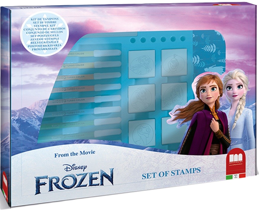 Set carioci  Multiprint Frozen - 12 bucăți ,cu 7 stampile