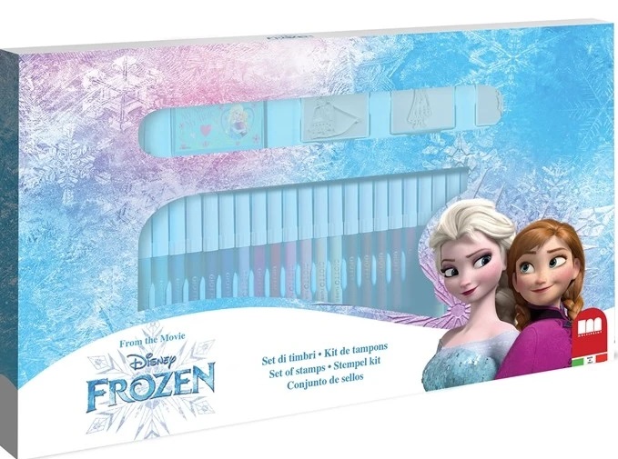 Set creativ Multiprint - Frozen, 3 ștampile și 36 de pixuri