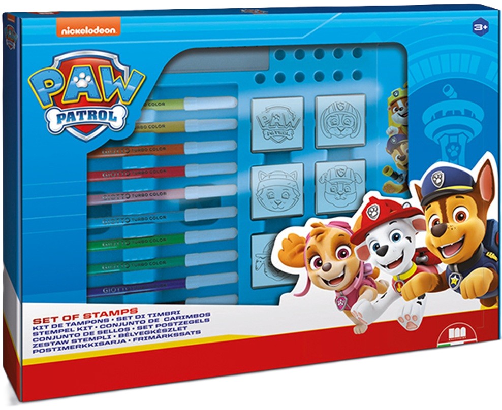 Set carioci  Multiprint Paw Patrol - 12 bucăți ,cu 7 stampile