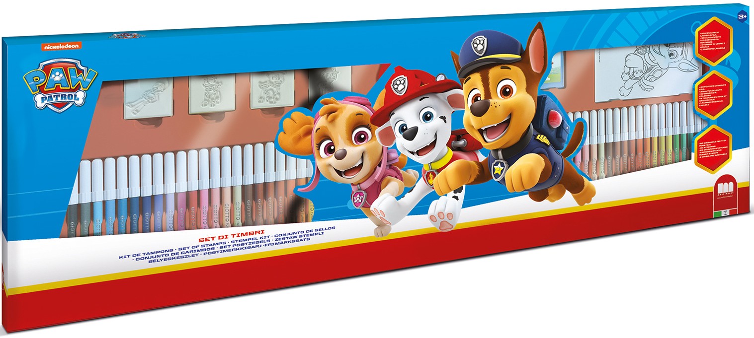 Set carioci  Multiprint Paw Patrol - 60 bucăți ,cu 4 stampile