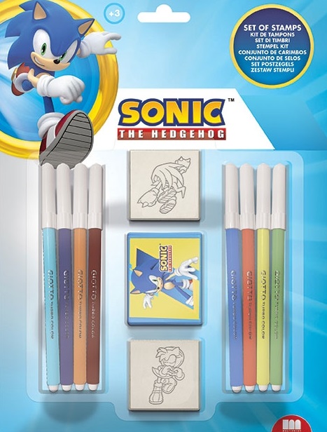 Set creativ  Multiprint Sonic - 2 ștampile și 8 markere